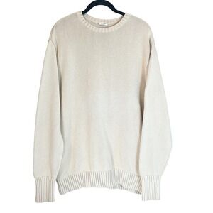 John Galt Brandy Melville Cream Cotton Knit Oversized Crewneck Sweater MH320